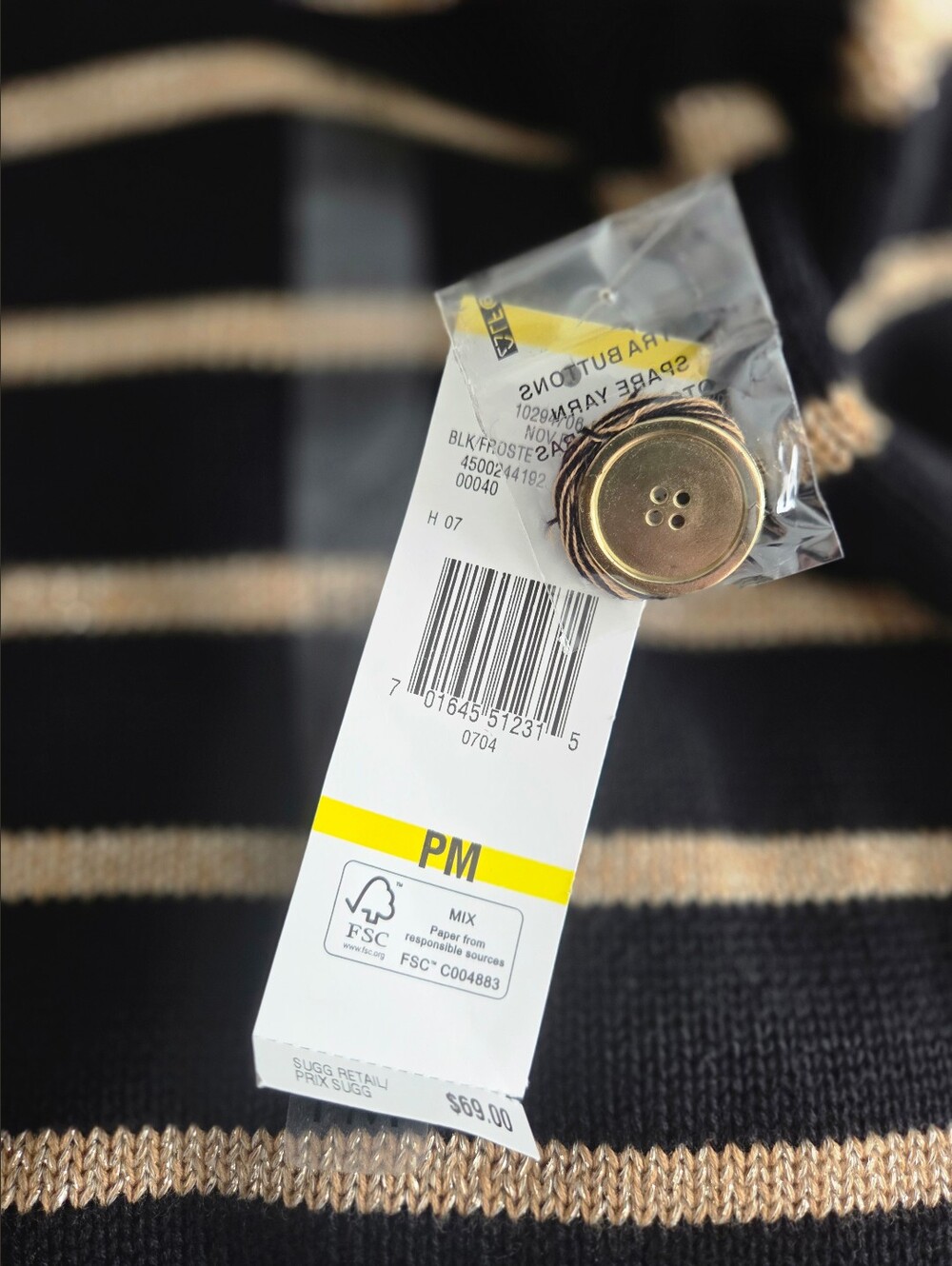 NWT Jones New York Black and Gold Striped Crewneck Sweater Size MP - Picture 13 of 14